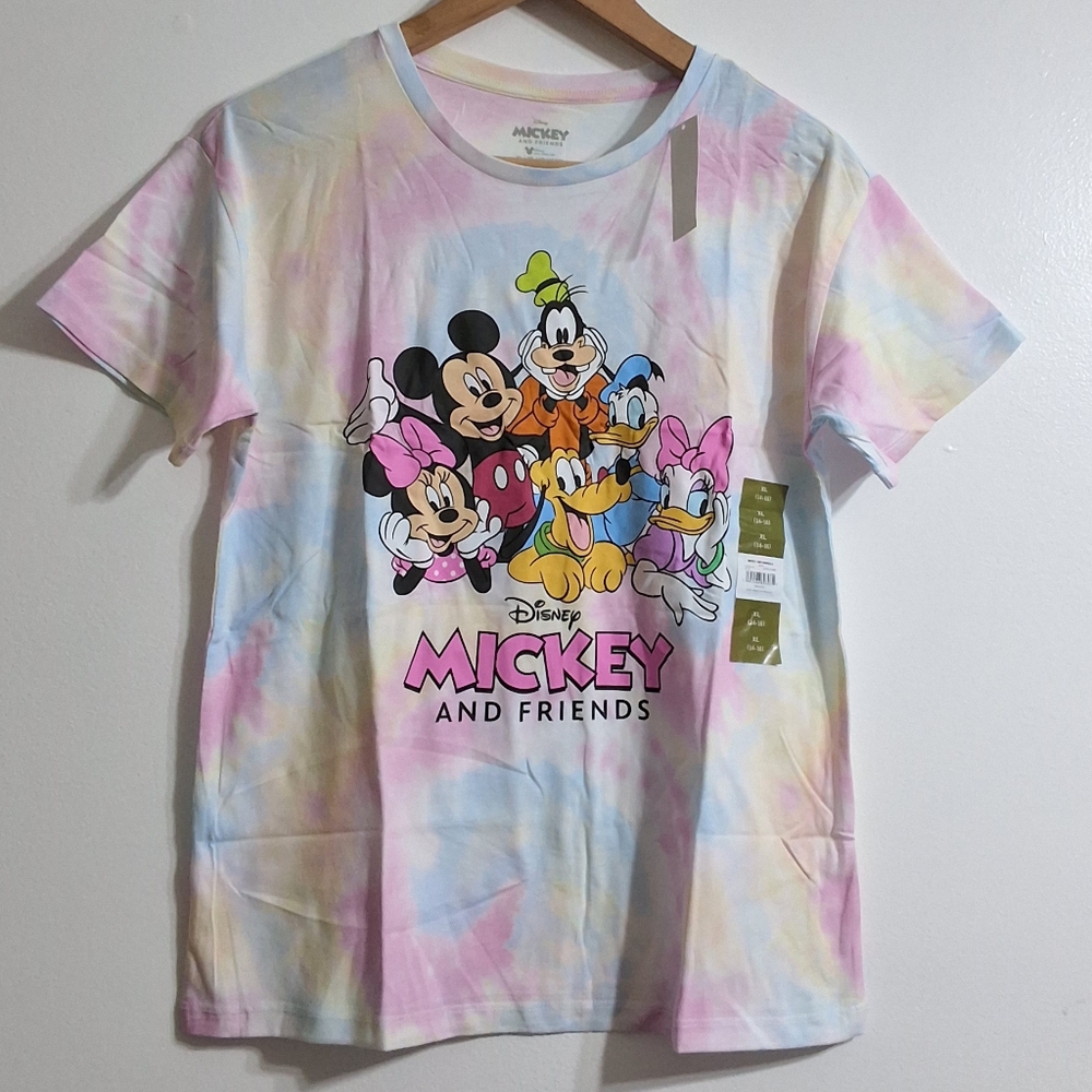 Disney Girls Mickey & Friends Tie Dye Graphic T-Shirt,Size XL (14/16), NWT